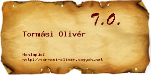 Tormási Olivér névjegykártya